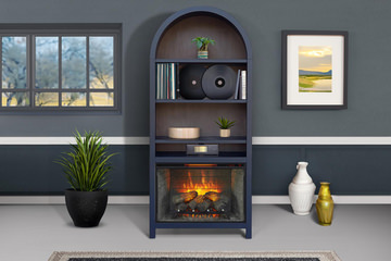 Chill Arch Electric Fireplace Mantel Bookcase