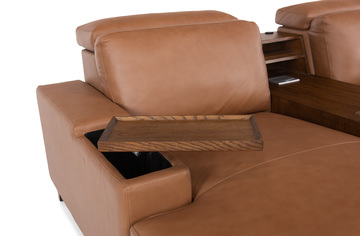 Ramsey Leather Reclining Sofa With Chaise