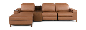 Ramsey Leather Reclining Sofa With Chaise