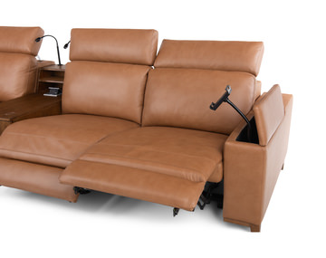 Ramsey Leather Reclining Sofa With Chaise
