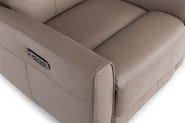 Apollo Leather Power Recliner - Greige