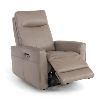 Apollo Leather Power Recliner - Greige
