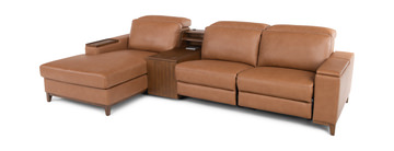 Ramsey Leather Reclining Sofa With Chaise