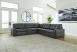Flynn 5 Piece Leather Modular Sectional thumbnail 4