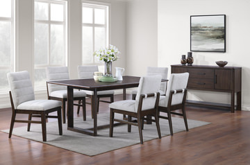 Bryndis Rectangular Table With 4 Upholstered Chairs