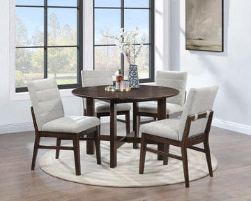 Bryndis 48″ Round Table With 4 Upholstered Chairs