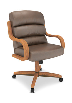 Casual Style Mocha Tilt Swivel Caster Chair