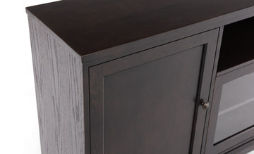 Custom Large Media Console With Glass Doors