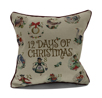 12 Days of Christmas Pillow - 18″