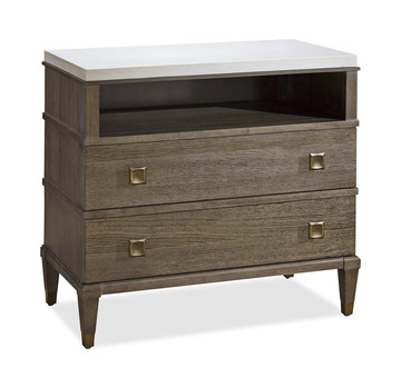 image Playlist Two Drawer Nightstand With Stone Top