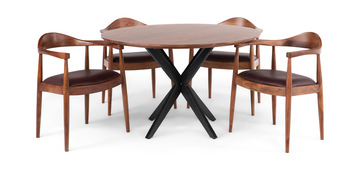 Palma Round Table With 4 Arm Chairs