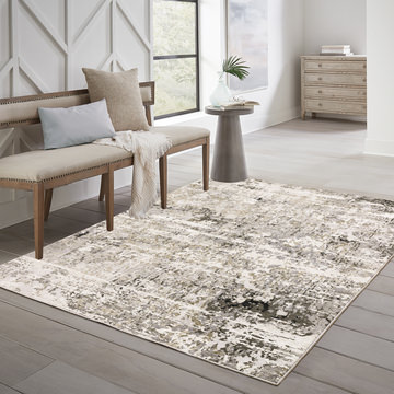 Nebulous Beige/Gray Area Rug - 9′10″ X 12′10″
