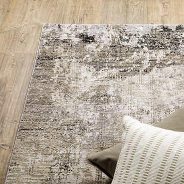 Nebulous Beige/Gray Area Rug - 9′10″ X 12′10″