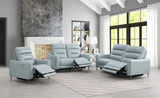 Rosita Leather Power Reclining Sofa - Aqua thumbnail 4