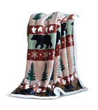 Black Bear And Pines Plush Throw  thumbnail 1