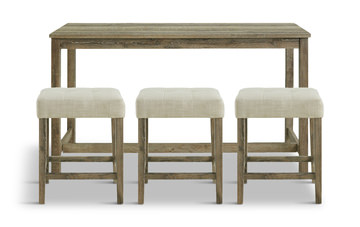 Rodman Sofa Bar Table With 3 Stools - Light Grey