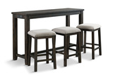 Graham Sofa Bar Table with 3 Stools - Charcoal thumbnail 1