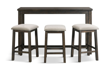 Graham Sofa Bar Table With 3 Stools - Charcoal
