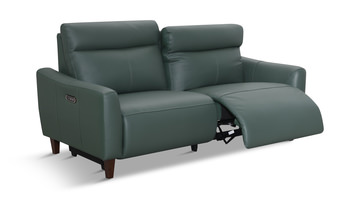 Bayfield Leather Power Sofa - Green