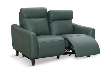 Bayfield Leather Power Loveseat - Green