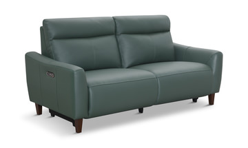 Bayfield Leather Power Sofa - Green