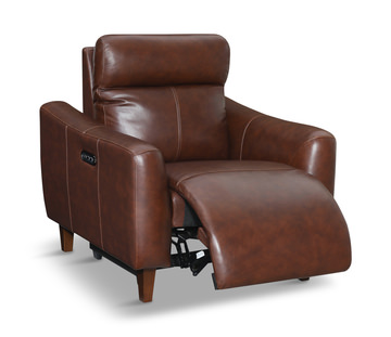 Bayfield Leather Power Recliner - Chocolate
