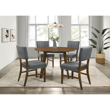 Ireland 48″ Round Table With 4 Chairs - Walnut