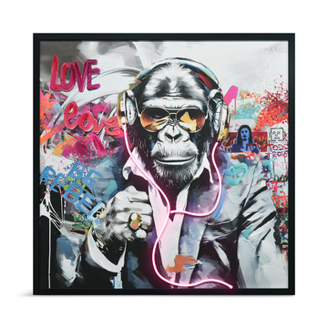 Suited Up Gorilla LED Framed Art