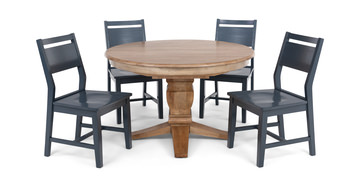Java Round Table with 4 Aspen Side Chairs