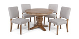 Java Round Table With 4 Brooke Upholstered Chairs thumbnail 1