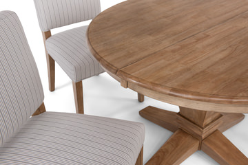 Java Round Table With 4 Brooke Upholstered Chairs