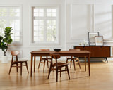 Erik Amber Dining Table With 4 Cassie Side Chairs thumbnail 2