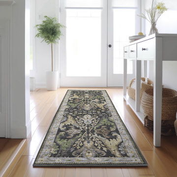 Hatay Black Area Rug - 2′3″ X 7′6″