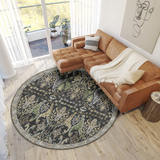 Hatay Black Area Rug - 8′0″ X 8′0″ thumbnail 2