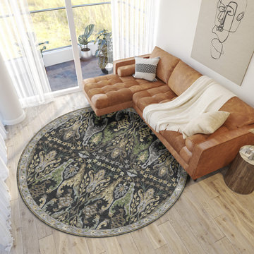 Hatay Black Area Rug - 8′0″ X 8′0″