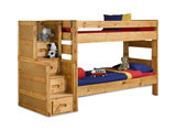 Bunkhouse Wrangler T/T Bunk Bed With Stairway Chest - Cinnamon thumbnail 1