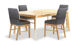 Esmond Solid Hickory Dining Table With 4 Parson Chairs thumbnail 2