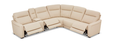 Newport 6 Piece Leather Power Reclining Modular Sectional