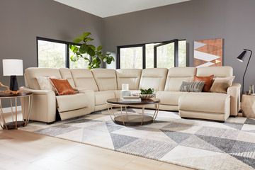 Newport 7 Pc Leather Power Reclining Modular Sectional - Right Facing Chaise