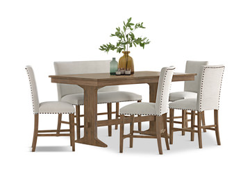 image Lakeland Counter Table With 4 Counter Stools And Bench
