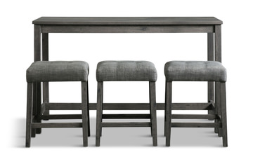 Rodman Sofa Bar Table With 3 Stools - Charcoal