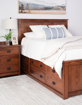American Mission II Queen Storage Bed Bedroom Suite