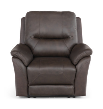 Lily Leather Power Recliner - Brown