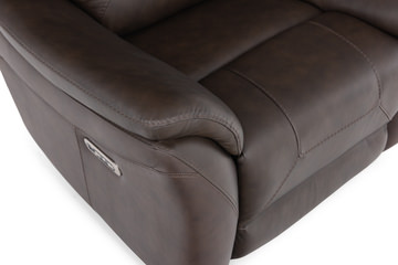 Lily Leather Power Recliner - Brown