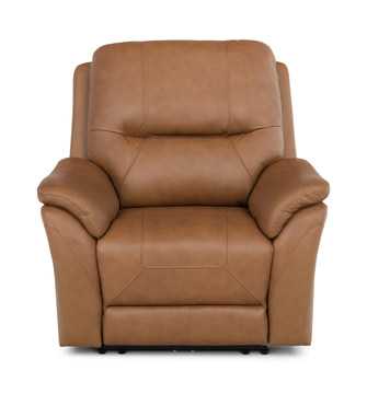 Lily Leather Power Recliner - Saddle
