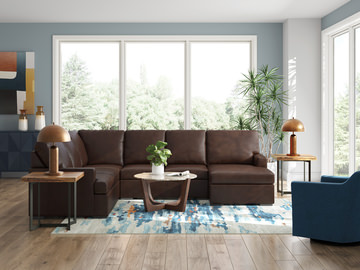 Mirabel Leather Sectional with Right Chaise