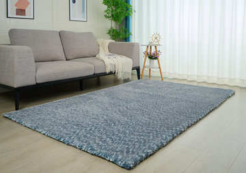 Lisbon Caribbean Blue Shag Area Rug - 5′0″ x 8′0″