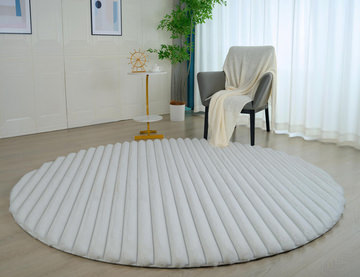 Madrid White Corded Shag Area Rug - 7′0″ X 7′0″