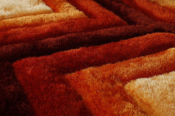 Mateos Orange Shag Area Rug - 3′6″ X 5′6″