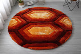 Mateos Orange Shag Area Rug - 7′0″ X 7′0″ thumbnail 3